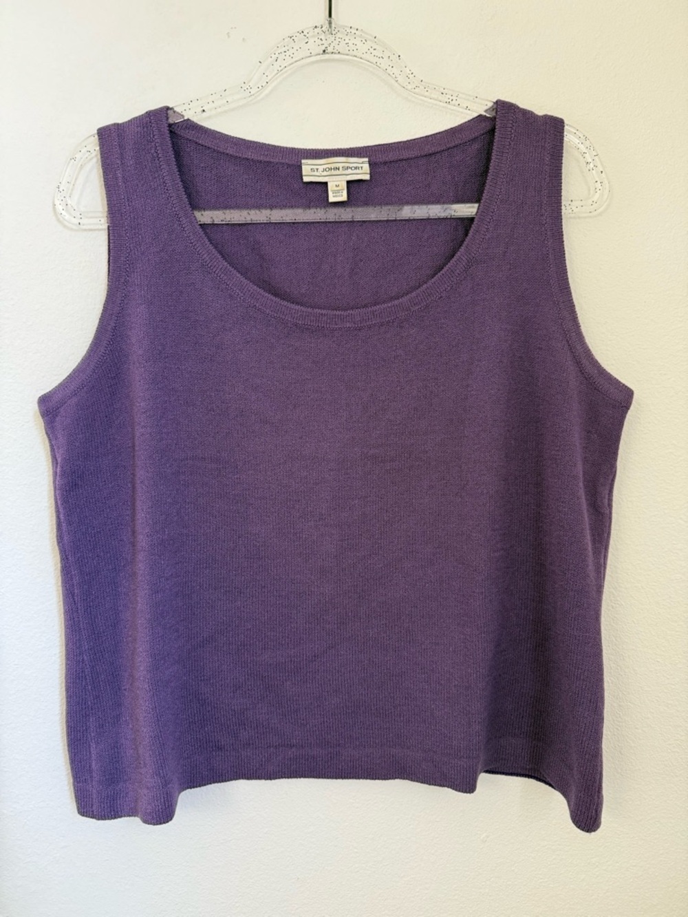 St. John Top Knit Santana Lavender Purple Sleeveless Tank Top Wool Blend Size M - Picture 2 of 8